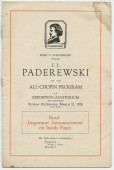 Libretto (en deux parties) du récital Chopin donné par Paderewski le 21 mars 1926 à l'Exposition Auditorium de San Francisco (Californie) (a-g)
