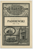Libretto du récital Chopin donné par Paderewski le 17 avril 1926 au City Auditorium de Pueblo (Colorado)