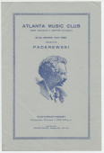 Programme du récital donné par Paderewski le 1er février 1928 à l'Auditorium-Armory d'Atlanta (Géorgie)