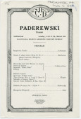 Programme du récital donné par Paderewski le 4 mars 1928 à l'Auditorium de Milwaukee (Wisconsin)