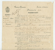 Permission [sous en-tête des Ponts et Chaussée du Canton de Vaud] d'établir une conduite en fer le long de la route de 2e classe Bière-Lavigny au lieu-dit «Es Fruits d'amont»
