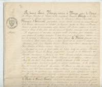 Acte n° 1752 de cession d'une moitié indivise du domaine dit «le Chalet de Riond-Bosson» réalisée le 5 juillet 1879 devant le notaire Louis Monay, à Morges