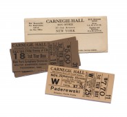 Billets d'entrée à des concerts donnés par Paderewski au Carnegie Hall de New York les 25 novembre 1925 et 18 décembre 1926